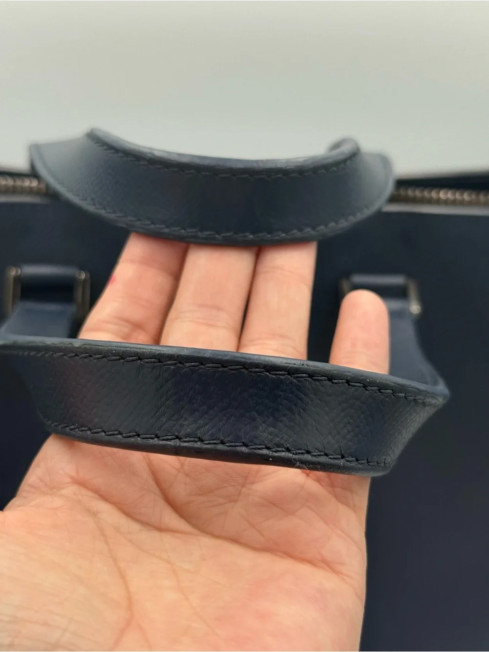 Valentino Garavani Vintage Navy Blue Leather Tote
